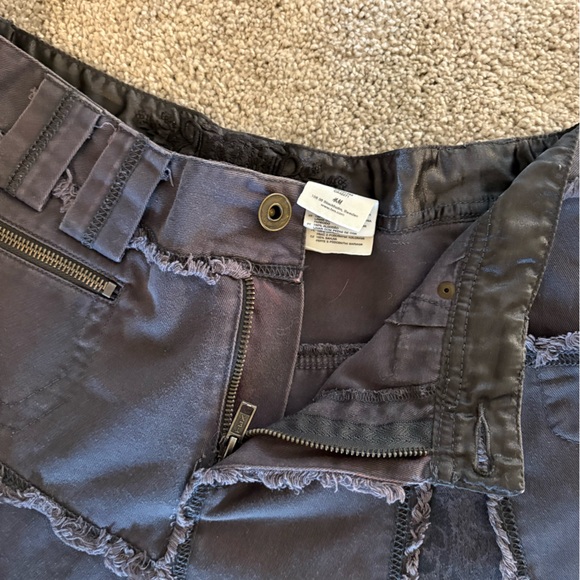 H&M Dark Navy Panelled A-Line Skirt - Picture 7 of 9